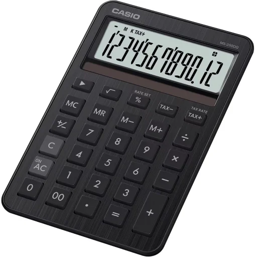 CASIO MS-200DQ BK asztali számológép, fekete - 2
