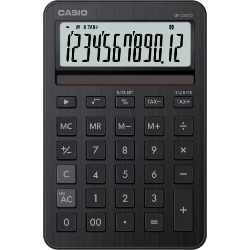 CASIO MS-200DQ BK asztali számológép, fekete - 1