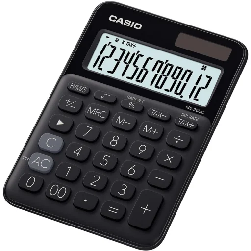CASIO MS-20UC-BK asztali számológép, 12 számjegyes, fekete - 1