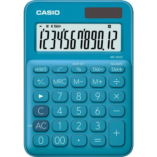 CASIO MS-20UC-BU asztali számológép, kék, 12 számjegyes - 2