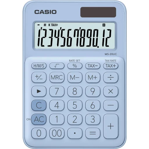 CASIO MS-20UC-LB 12 számjegyes asztali számológép, kék - 2