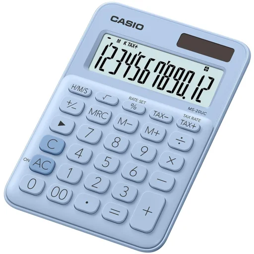 CASIO MS-20UC-LB 12 számjegyes asztali számológép, kék - 1