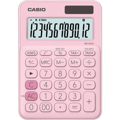 CASIO MS-20UC-PK asztali számológép, 12 számjegy, rózsaszín - 2