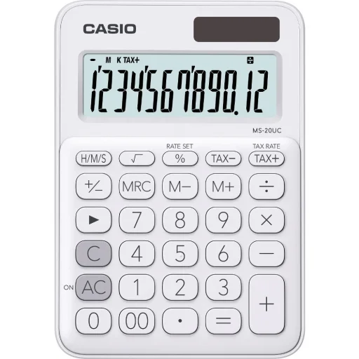 Casio MS-20UC-WE asztali számológép, 12 számjegyes, fehér - 2