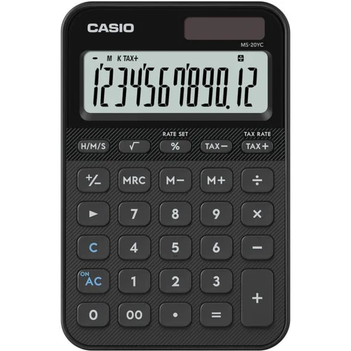 CASIO MS-20YC-BK asztali számológép, fekete - 1