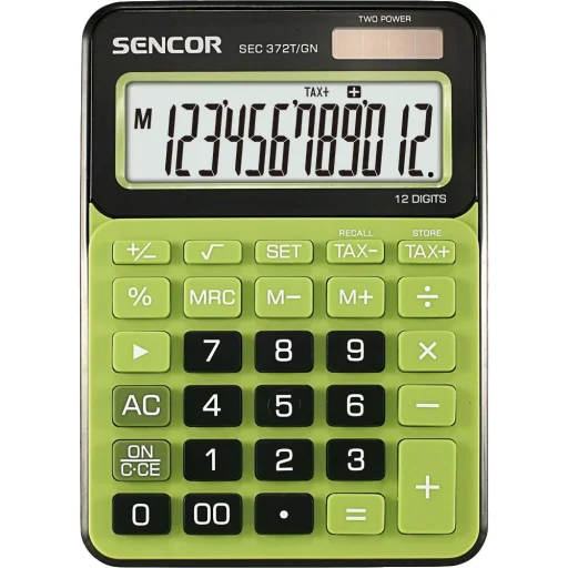 SENCOR SEC 372T/GN 12 számjegyű asztali számológép, zöld - 1