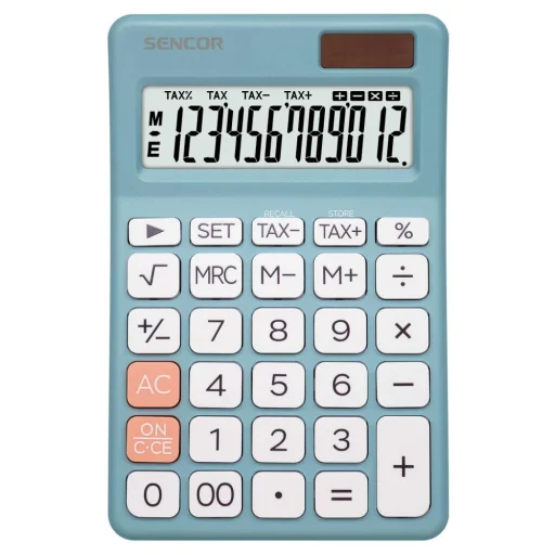 SENCOR SEC 381 TAX BLUE asztali számológép, 12 számjegyes, kék - 1