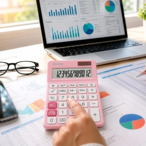Sencor SEC 381 TAX Pink asztali számológép adószámítási funkcióval, 12 számjegyes - 2