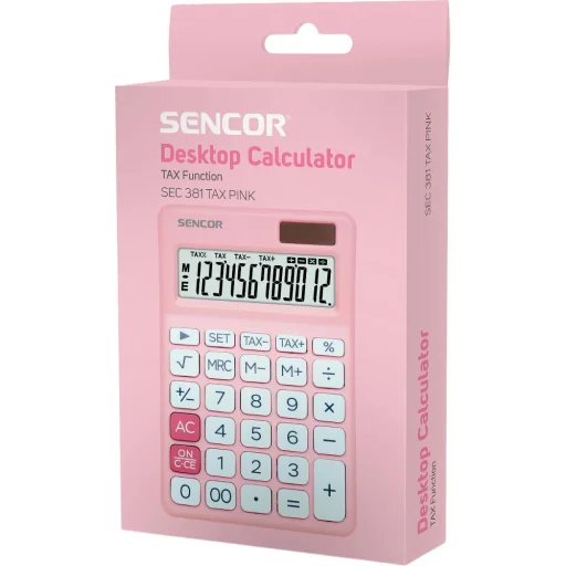 Sencor SEC 381 TAX Pink asztali számológép adószámítási funkcióval, 12 számjegyes - 3