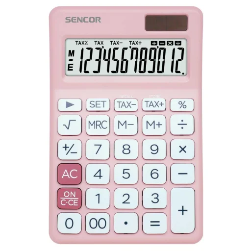 Sencor SEC 381 TAX Pink asztali számológép adószámítási funkcióval, 12 számjegyes - 1