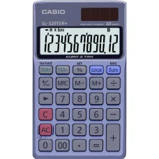 CASIO SL-320TER+ zsebszámológép, 12 számjegyes, kettős áramellátás, puha tok