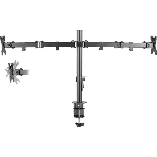 STELL SOS 1120 dual monitorasztal tartó 13–32", fekete - 7