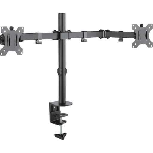 STELL SOS 1120 dual monitorasztal tartó 13–32", fekete - 1