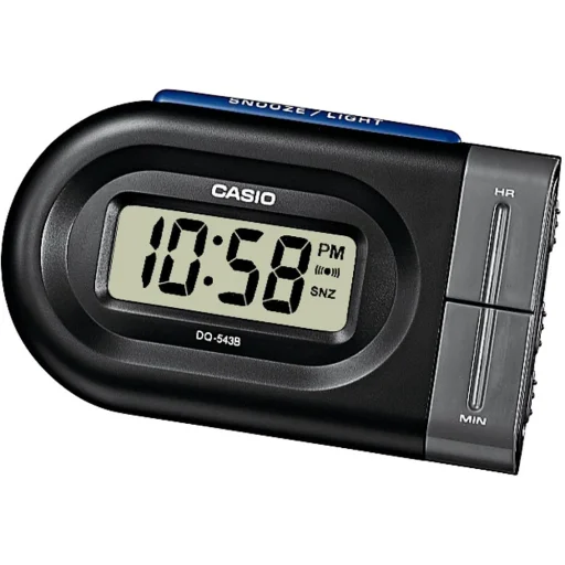CASIO DQ-543B-1EF digitális ébresztőóra LED világítással, fekete - 1