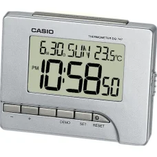 CASIO DQ-747-8EF digitális ébresztőóra hőmérővel, ezüst