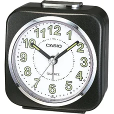 CASIO TQ-143S-1EF analóg ébresztőóra fekete tok fehér számlappal