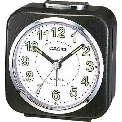CASIO TQ-143S-1EF analóg ébresztőóra fekete tok fehér számlappal - 1