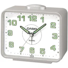 CASIO TQ-218-8EF analóg ébresztőóra szürke tok fehér számlappal