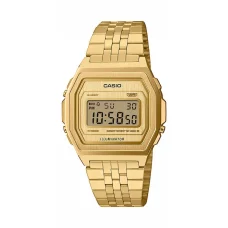 Casio A1000G-9EF unisex digitális karóra 39,6 mm arany nemesacél tokkal és szíjjal