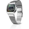 CASIO A1000M-1BEF unisex digitális karóra 39,6 mm ezüst nemesacél tokkal és szíjjal, fekete számlappal thumbnail