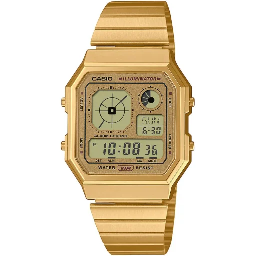 CASIO A130WEG-9AEF Unisex digitális karóra 33,9 mm arany színben - 1