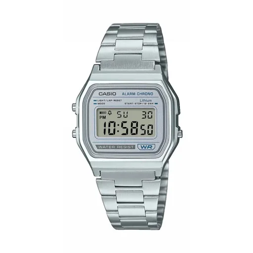 CASIO A158WEA-7EF unisex digitális karóra 36,8 mm ezüst színben - 1