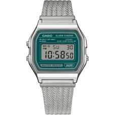 Casio A158WEM-3EF unisex digitális karóra 36,8 mm ezüst fekete számlappal