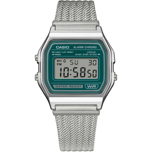 Casio A158WEM-3EF unisex digitális karóra 36,8 mm ezüst fekete számlappal - 1