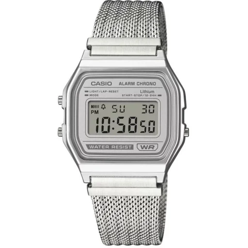 Casio A158WEM-7EF unisex digitális karóra 36,8 mm ezüst színben - 1
