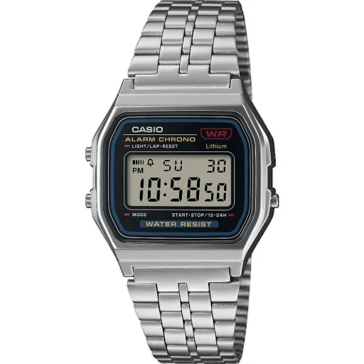 Casio A159WE-1EF unisex digitális karóra 36,8 mm ezüst-fekete - 1