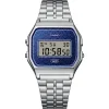 Casio A159WEVJ-2ER unisex digitális karóra 36,8 mm ezüst tok és szíj kék számlappal thumbnail