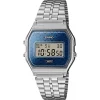 Casio A159WEVJ-2ER unisex digitális karóra 36,8 mm ezüst tok és szíj kék számlappal thumbnail