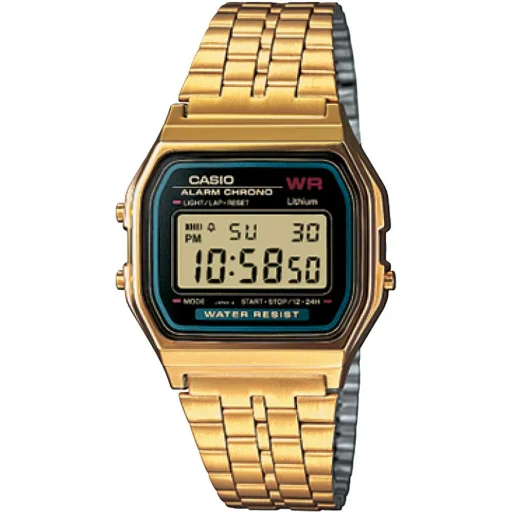 CASIO A159WGEA-1EF unisex digitális karóra arany színben, 36,8 mm - 1