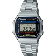 CASIO A168WA-1YES unisex digitális karóra 38,6 mm ezüst színben
