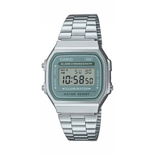 CASIO A168WA-3AYES unisex digitális karóra 38,6 mm ezüst színben - 1