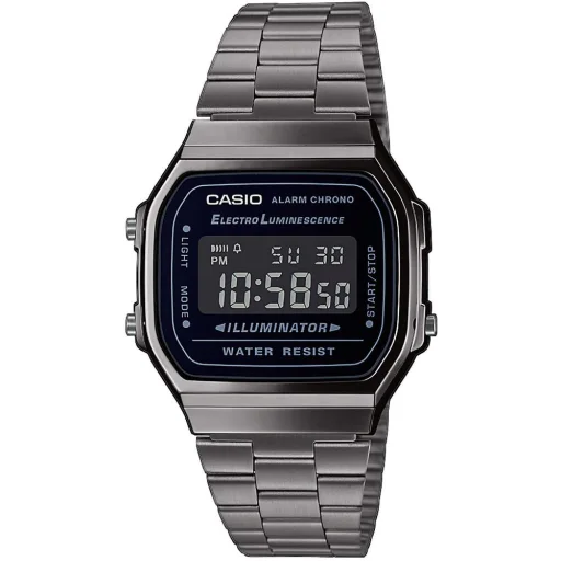 CASIO A168WEGG-1BEF unisex digitális karóra 38,6 mm szürke tok és szíj, fekete számlap - 1