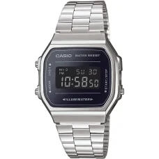 CASIO A168WEM-1EF unisex digitális karóra 38,6 mm ezüst nemesacél csattal