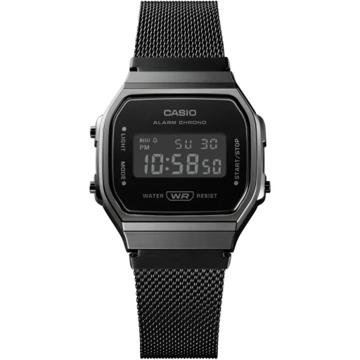 CASIO A168WEMB-1BEF unisex digitális karóra 38,6 mm szürke nemesacél csattal - 2