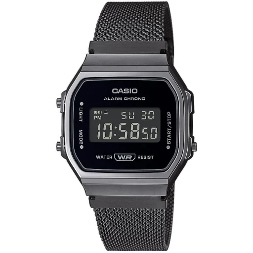 CASIO A168WEMB-1BEF unisex digitális karóra 38,6 mm szürke nemesacél csattal - 1