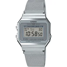 CASIO A700WEM-7AEF unisex digitális karóra 37,4 mm ezüst nemesacél csattal