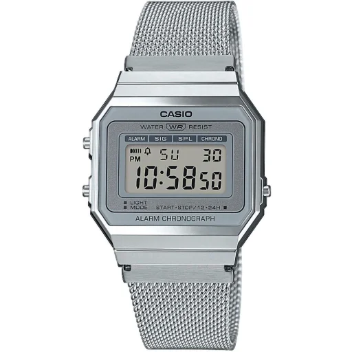 CASIO A700WEM-7AEF unisex digitális karóra 37,4 mm ezüst nemesacél csattal - 1