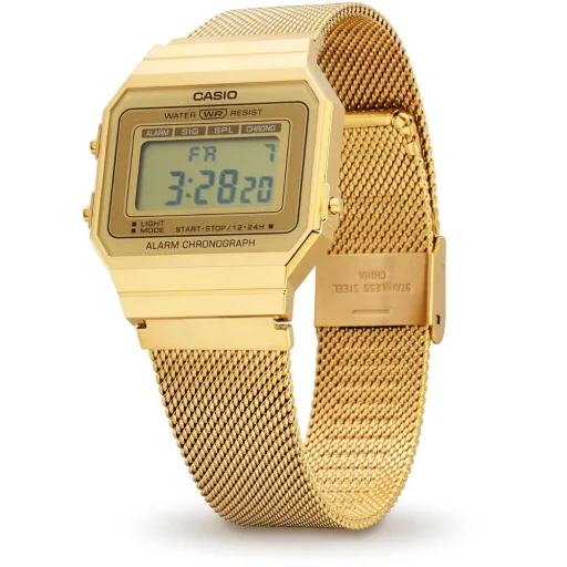 CASIO A700WEMG-9AEF unisex digitális karóra 37,4 mm rózsaarany színben - 2