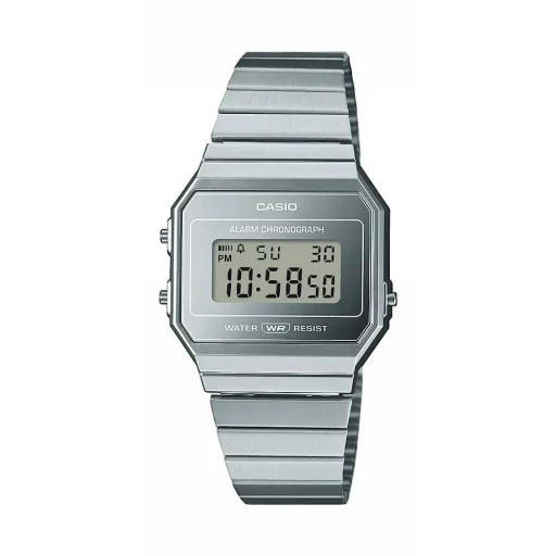 CASIO A700WEV-7AEF unisex digitális karóra 37,4 mm ezüst színben - 1