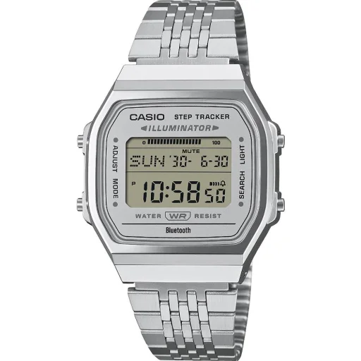 CASIO ABL-100WE-7AEF Unisex digitálne hodinky s Bluetooth krokomerom, 37,9 mm, strieborné - 1