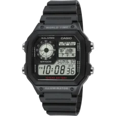CASIO AE-1200WH-1AVEF pánske digitálne hodinky, čierne, 42,1 mm