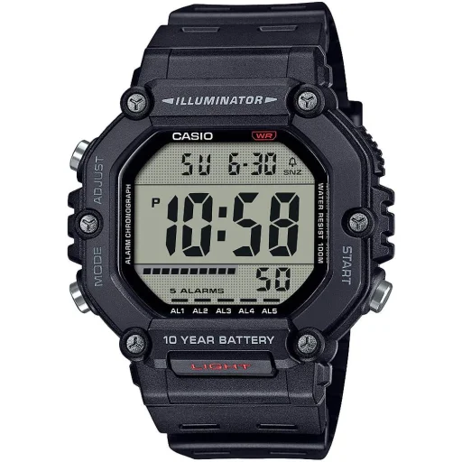 CASIO AE-1600H-1AVEF pánske digitálne náramkové hodinky 49,7 mm čierne plastové puzdro a remienok - 1