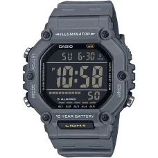 Casio AE-1600H-8BVEF pánske digitálne náramkové hodinky 49,7 mm so sivým plastovým puzdrom a remienkom