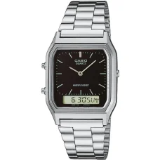 CASIO AQ-230A-1DMQYES pánske analógovo-digitálne náramkové hodinky 27,8 mm strieborno-čierne