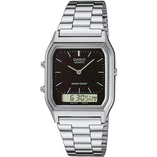 CASIO AQ-230A-1DMQYES pánske analógovo-digitálne náramkové hodinky 27,8 mm strieborno-čierne - 1