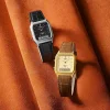 Pánske ana-digi hodinky Casio AQ-230EL-1AEF s čiernym koženým remienkom, 27,8 mm thumbnail
